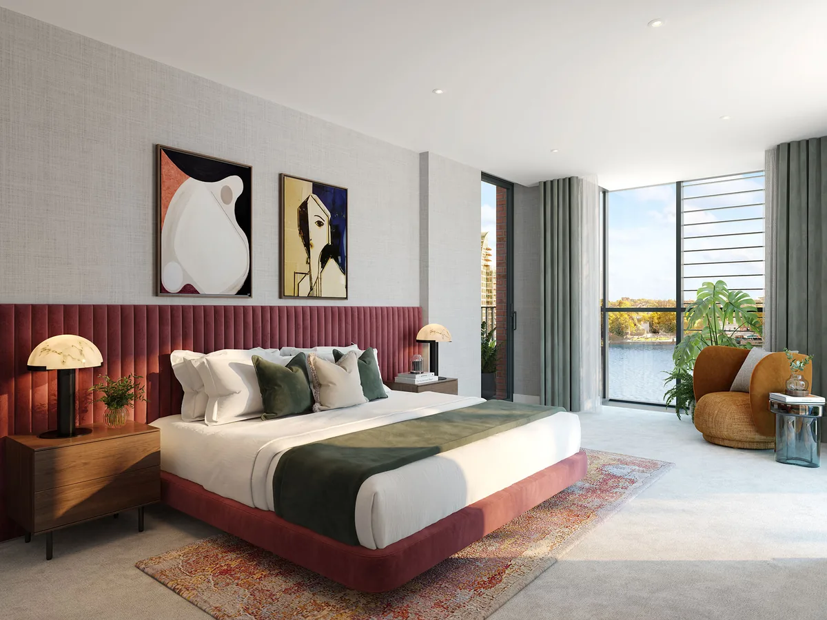Hurlingham Waterfront · Bedroom design — architectural visualisation