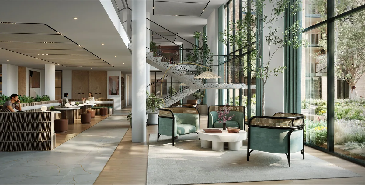 Hurlingham Waterfront · Residents’ lounge design — architectural visualisation
