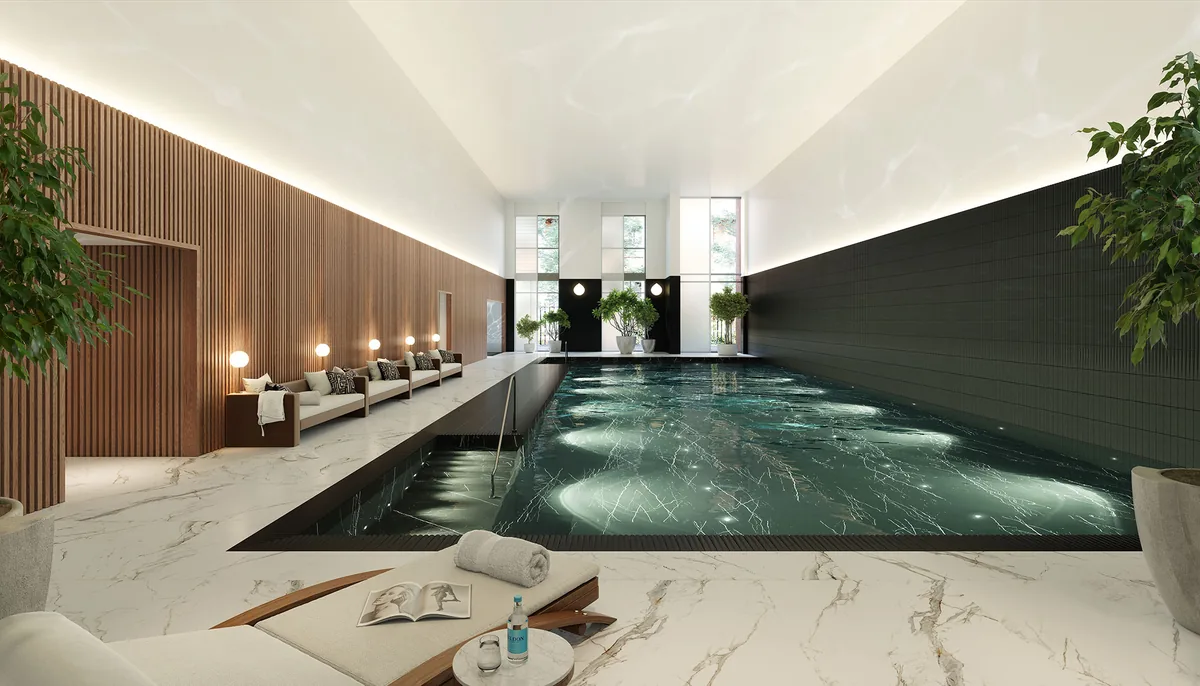Hurlingham Waterfront · Pool design — architectural visualisation