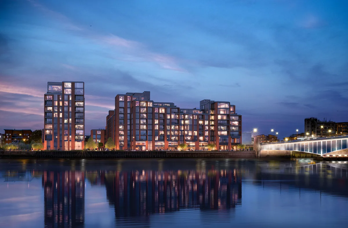 Hurlingham Waterfront · River elevation — architectural visualisation