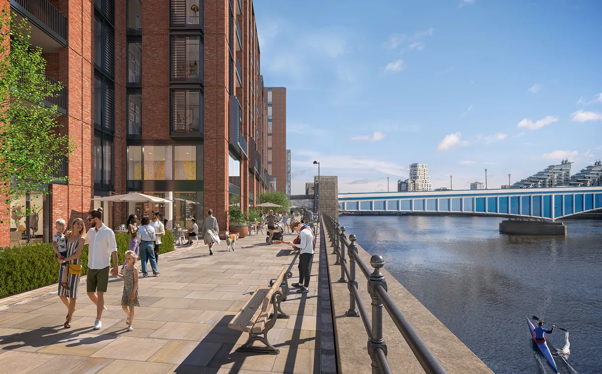 Hurlingham Waterfront · Riverwalk design — architectural visualisation
