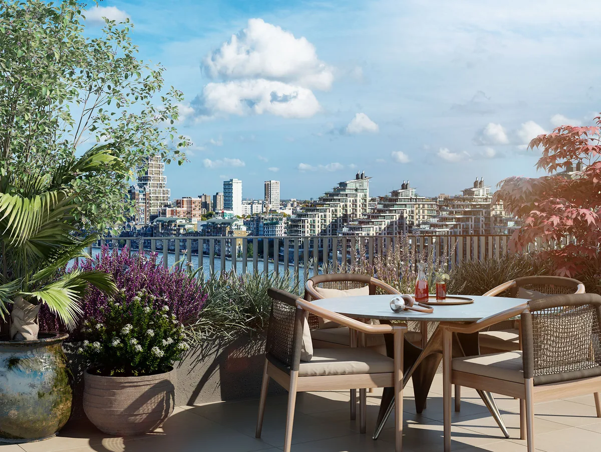 Hurlingham Waterfront · Terrace design — architectural visualisation